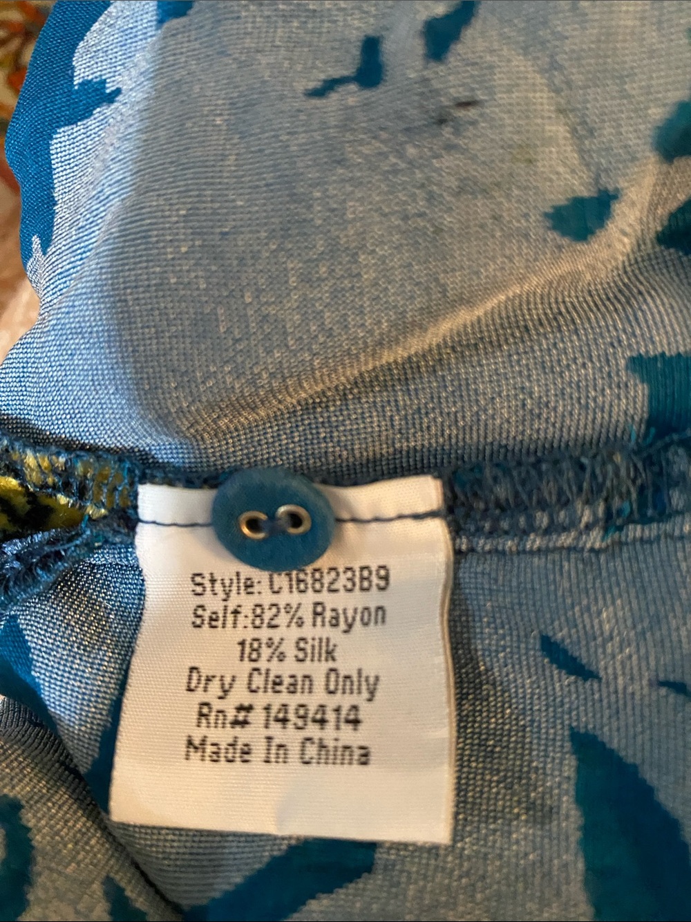 Johnny Was Teal Blue Floral Sheer Button-Up Blouse - Picture 8 of 9